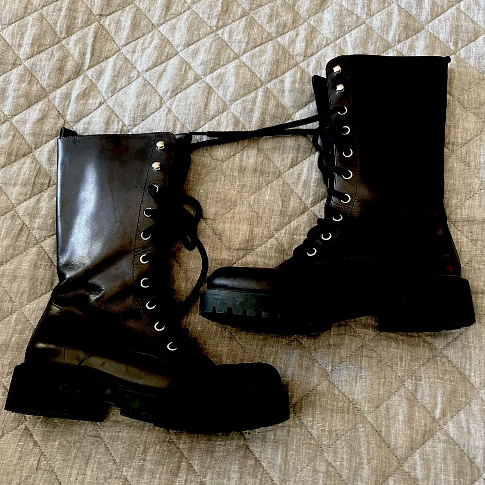 Michael Kors black Combat Boots size 38